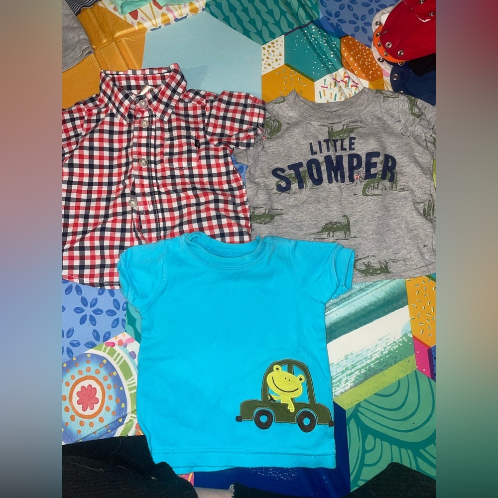 (3) 6 months boy shirts